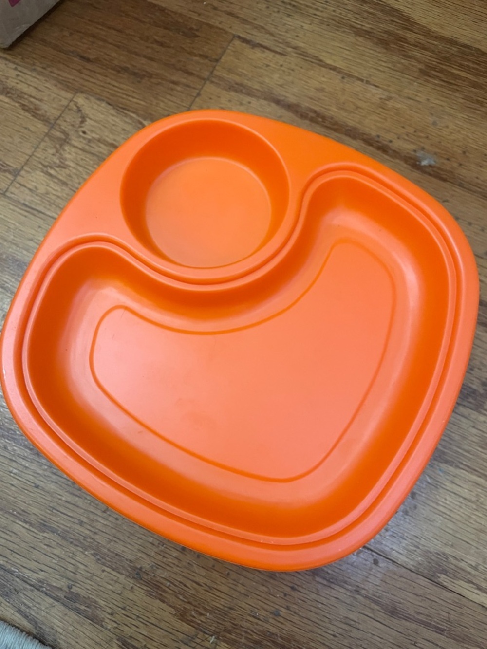 Bright Orange Sectioned Dinner plastic Plates